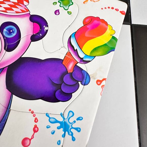 Vintage 90's Lisa Frank Painter Bear Puzzle Tray Panda - Picture 4 of 7